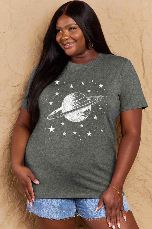 Simply Love Planet Graphic Cotton T-Shirt