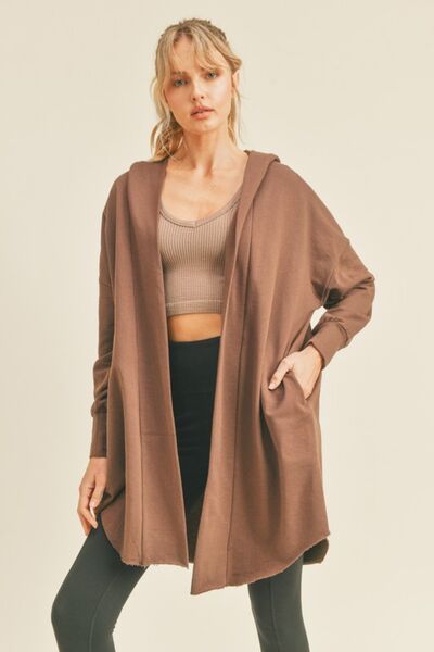 Kimberly C. Open Front Longline Hooded Cardigan
