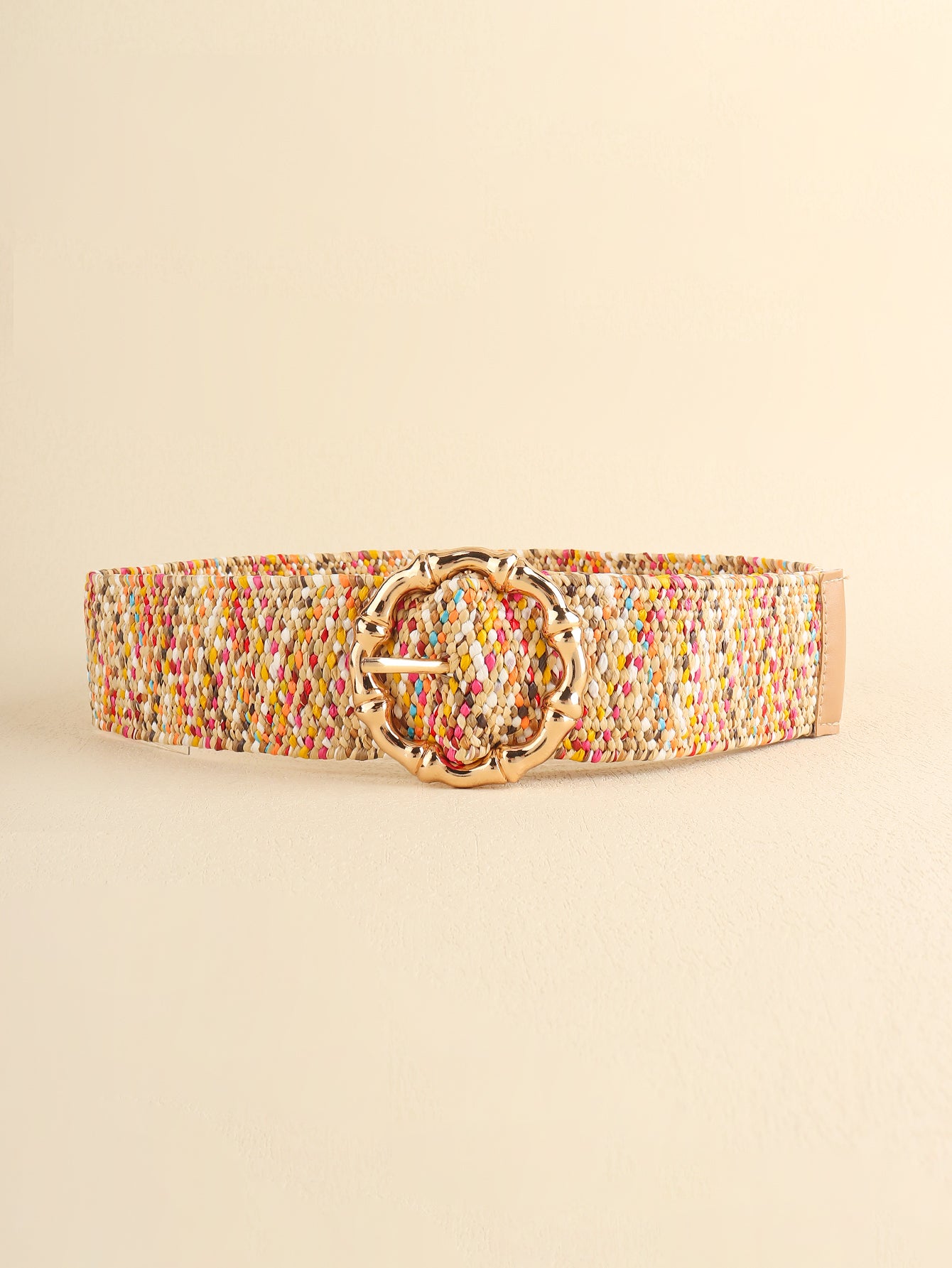 Multicolored Textured Wide Belt