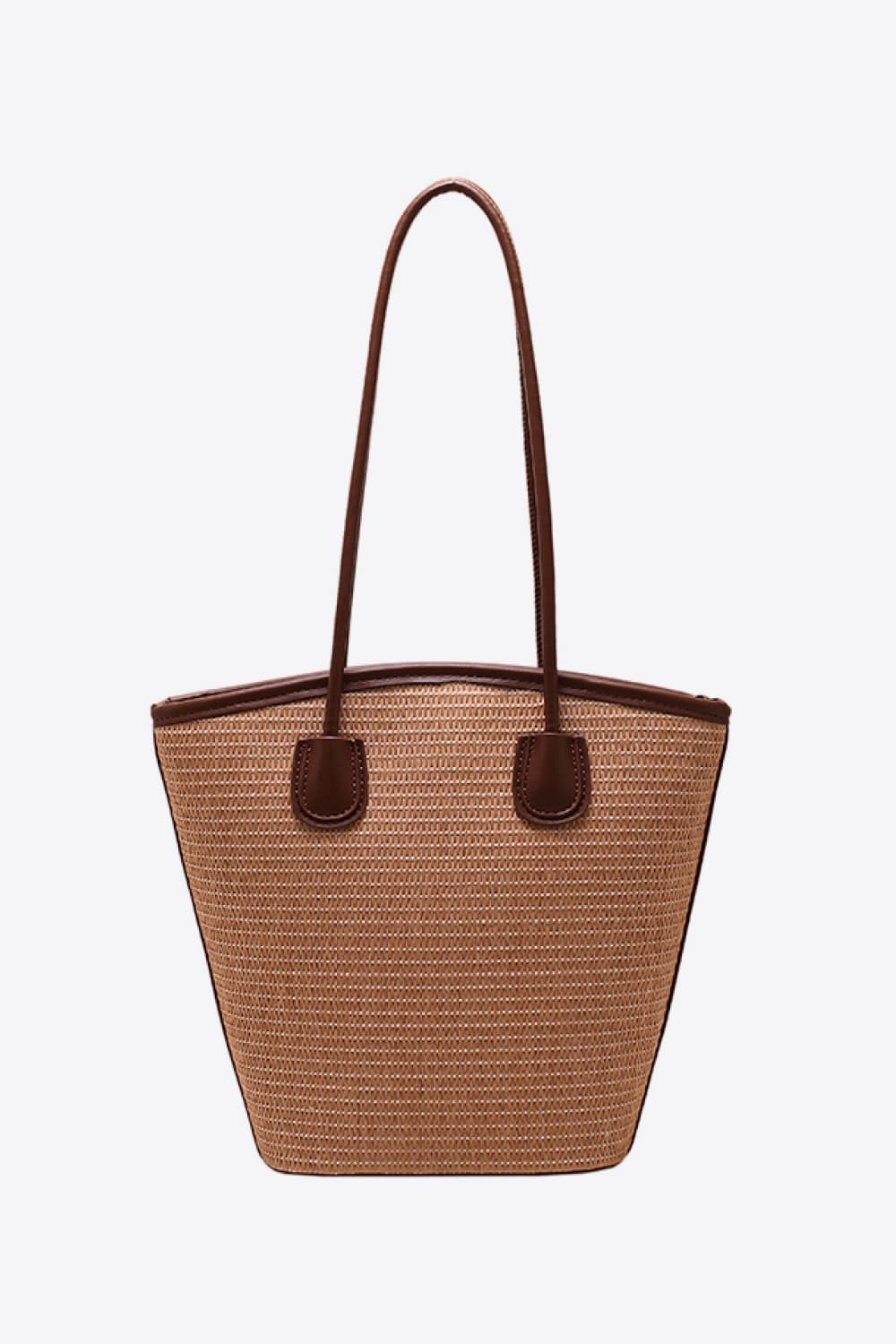 Elegant Straw Handbag in Caramel
