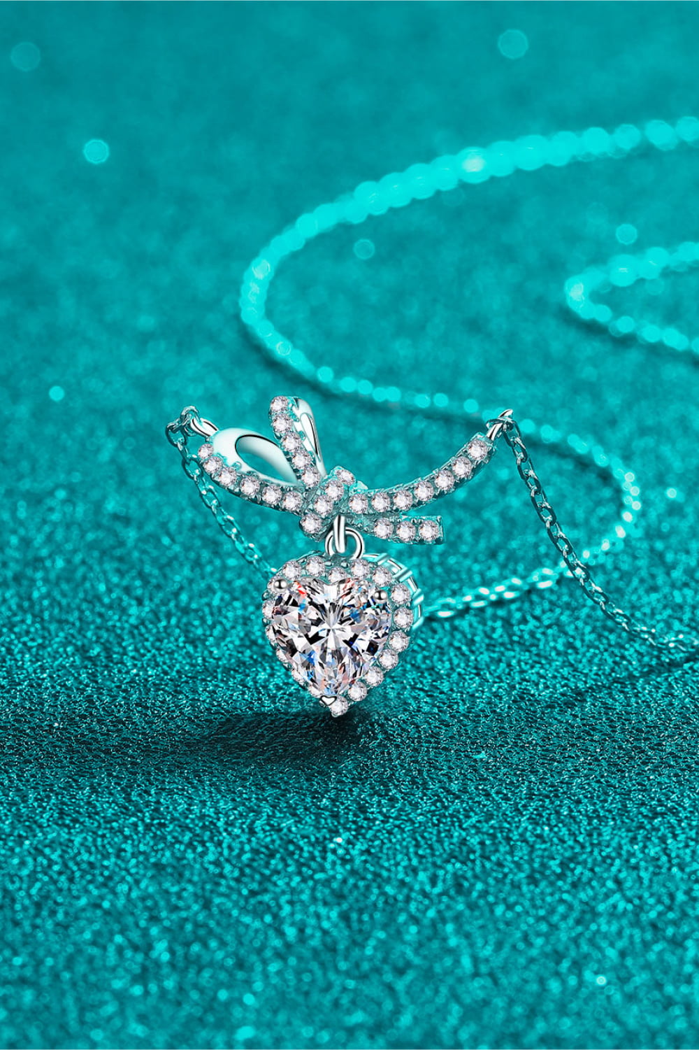 1 Carat Moissanite 925 Sterling Silver Heart Pendant Necklace