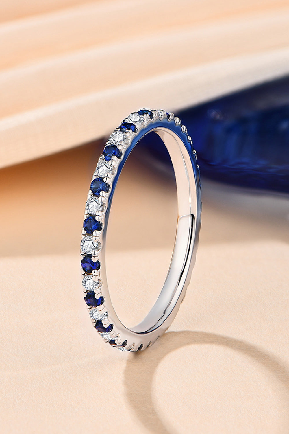 Moissanite Lab-Grown Sapphire 925 Sterling Silver Rings