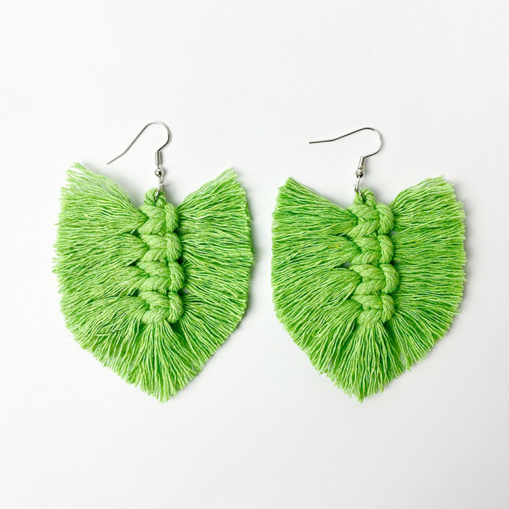 Fringe Green Dangle Earrings