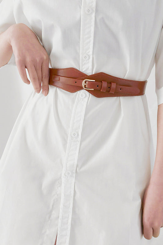 Fashion Geometric Elastic Vegan Leather Belt