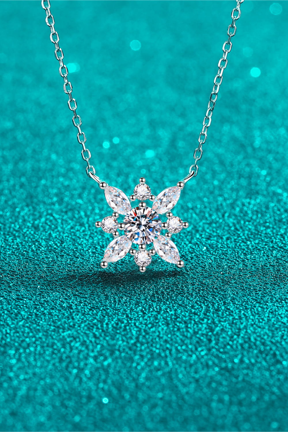 Moissanite Rhodium-Plated 925 Sterling Silver Zircon Necklace