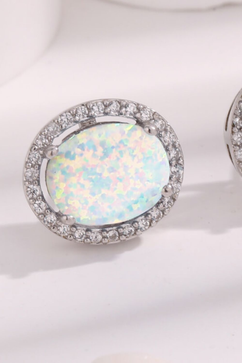Opal Round 925 Sterling Silver Earrings