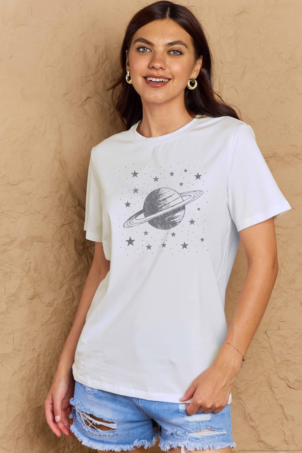 Simply Love Planet Graphic Cotton T-Shirt