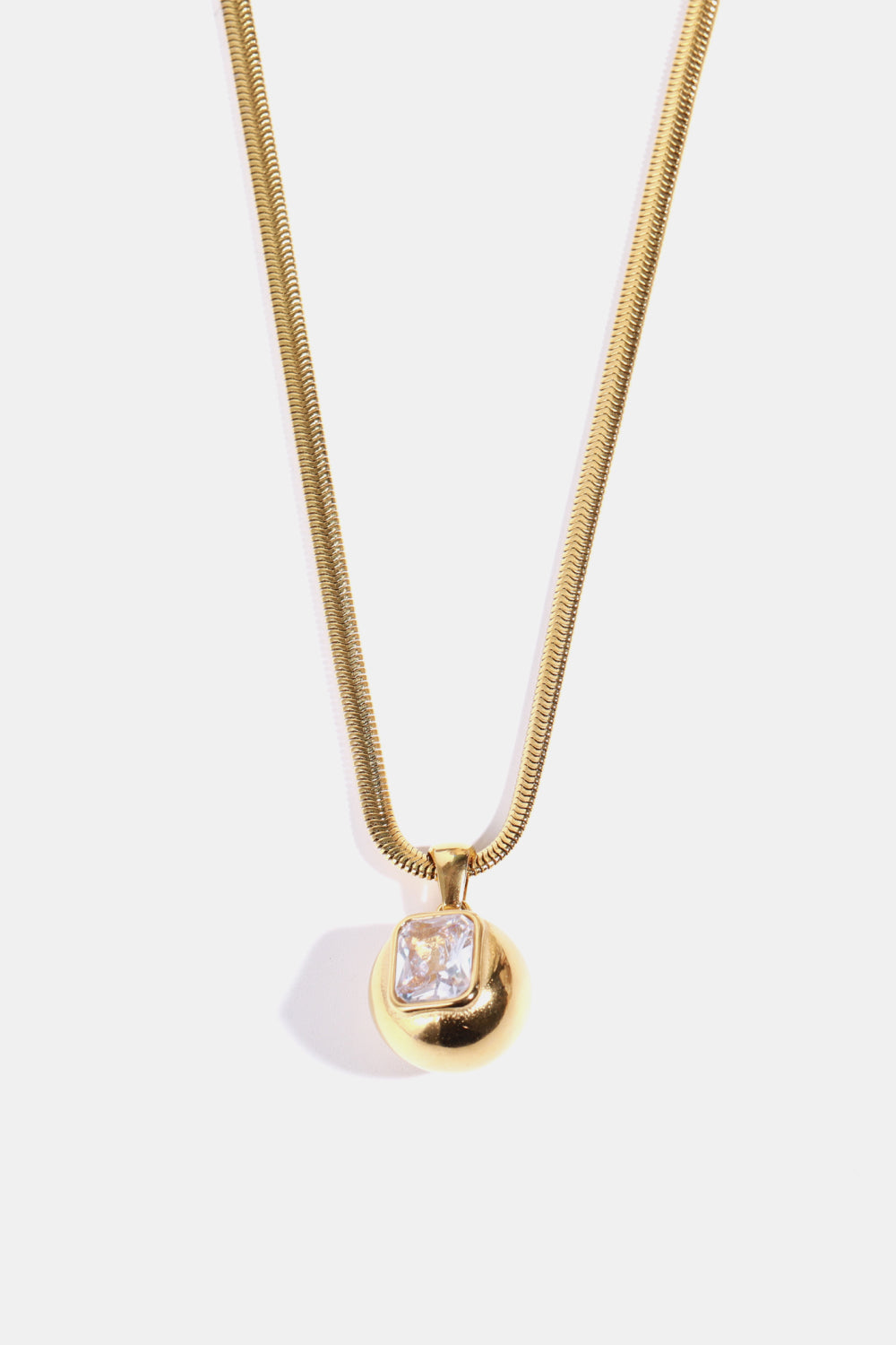 18K Gold-Plated Geometrical Shape Zircon Pendant Necklace