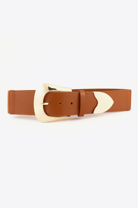 Elastic Wide Vegan Leather Belt
