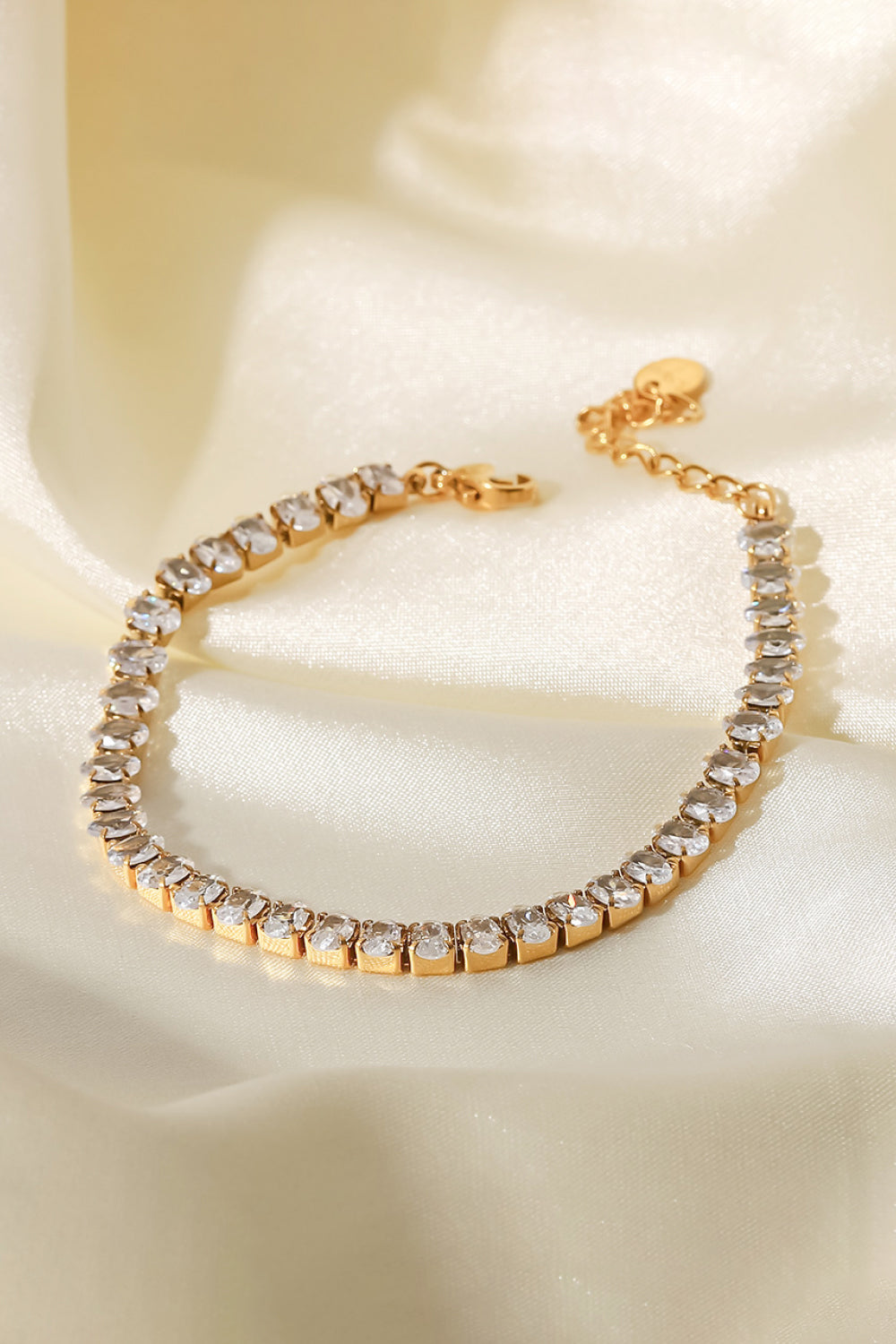 18K Gold Plated Bracelet with Inlaid Zircon