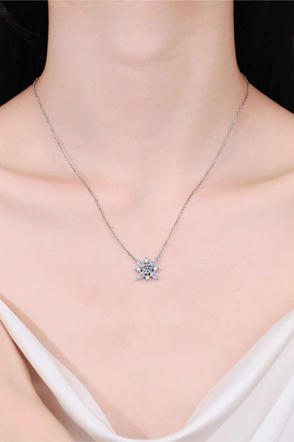 Moissanite Rhodium-Plated 925 Sterling Silver Zircon Necklace