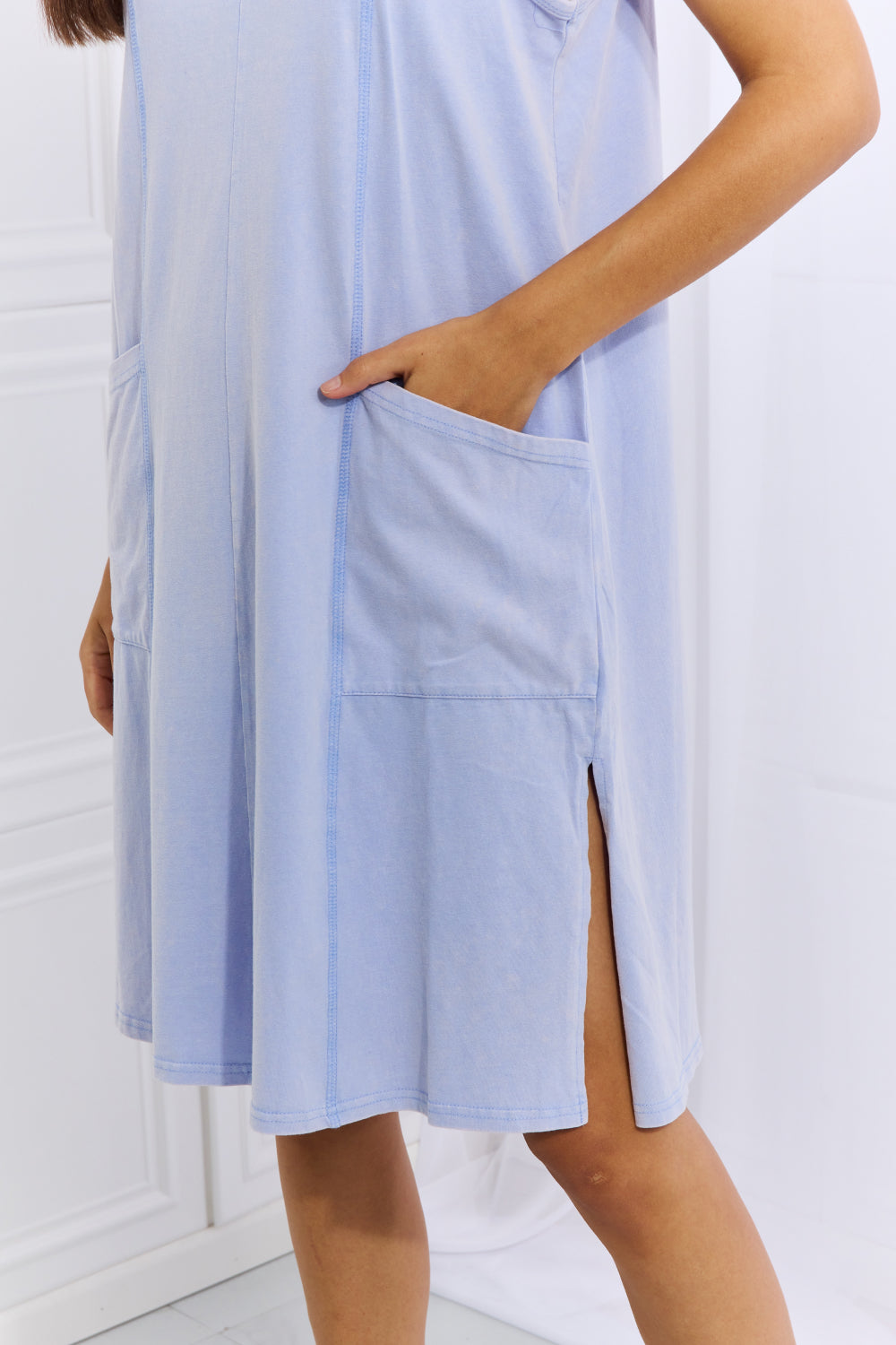 HEYSON Dyed Sleeveless Casual Dress in Periwinkle