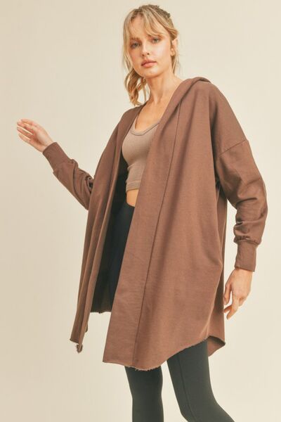Kimberly C. Open Front Longline Hooded Cardigan