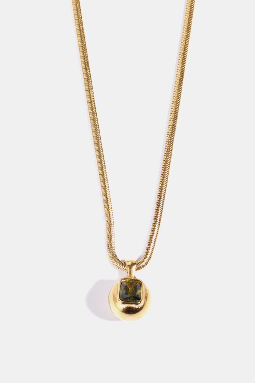 18K Gold-Plated Geometrical Shape Zircon Pendant Necklace